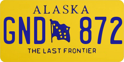 AK license plate GND872