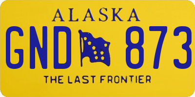 AK license plate GND873