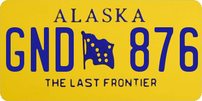 AK license plate GND876