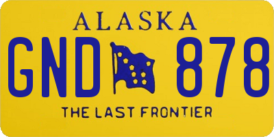 AK license plate GND878