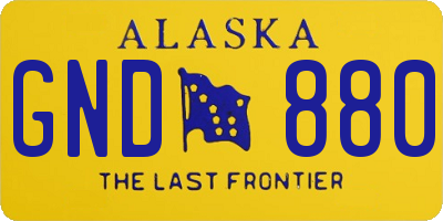 AK license plate GND880
