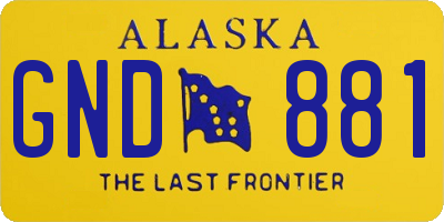 AK license plate GND881