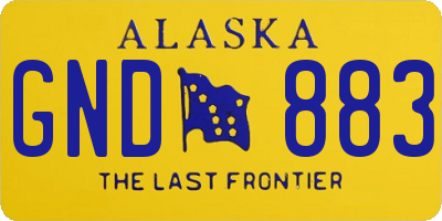 AK license plate GND883