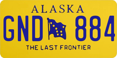 AK license plate GND884