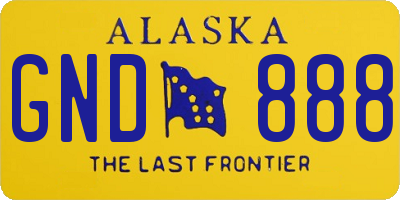 AK license plate GND888