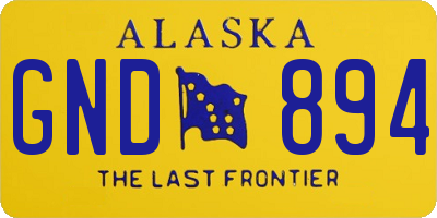 AK license plate GND894