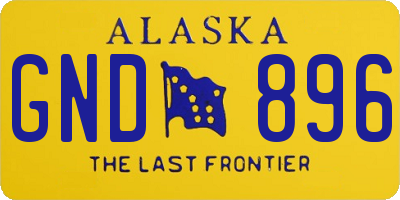 AK license plate GND896