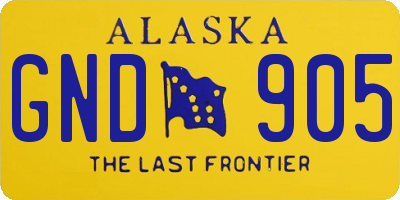 AK license plate GND905