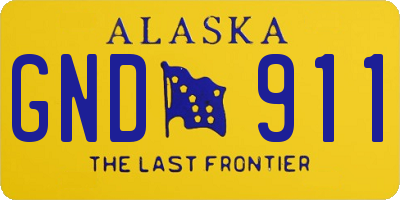 AK license plate GND911