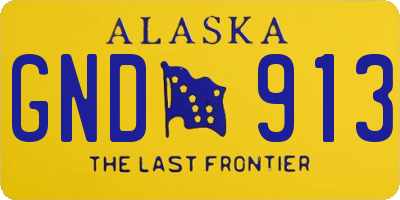 AK license plate GND913