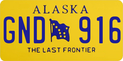 AK license plate GND916