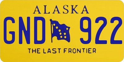 AK license plate GND922