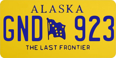 AK license plate GND923