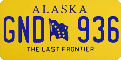 AK license plate GND936