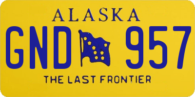 AK license plate GND957