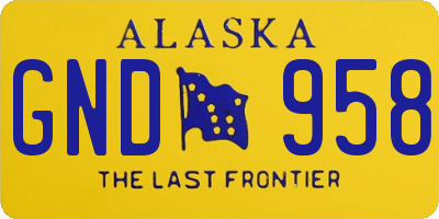 AK license plate GND958