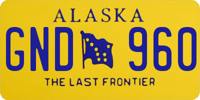 AK license plate GND960