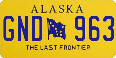AK license plate GND963