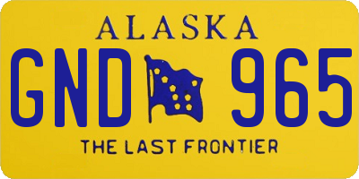 AK license plate GND965