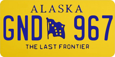 AK license plate GND967