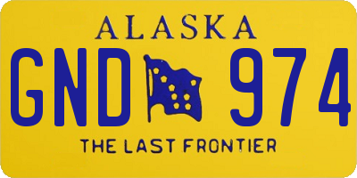 AK license plate GND974