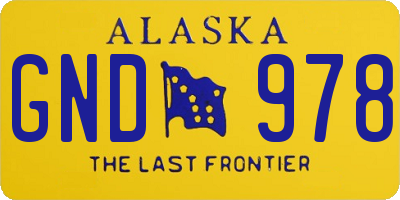 AK license plate GND978