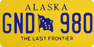 AK license plate GND980