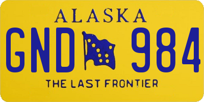 AK license plate GND984