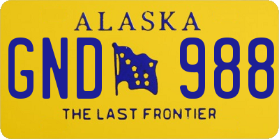 AK license plate GND988