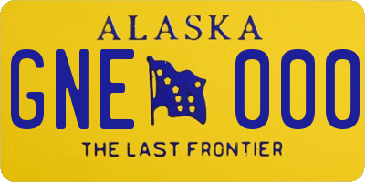 AK license plate GNE000