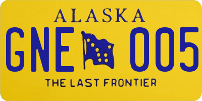 AK license plate GNE005