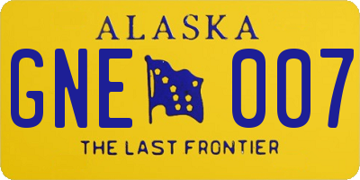 AK license plate GNE007