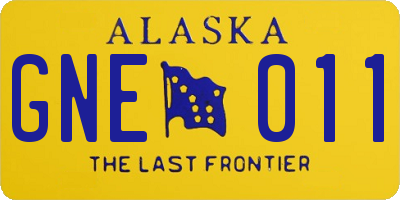 AK license plate GNE011