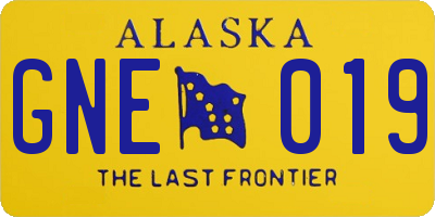 AK license plate GNE019
