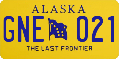 AK license plate GNE021