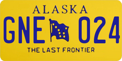 AK license plate GNE024