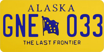 AK license plate GNE033