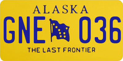 AK license plate GNE036