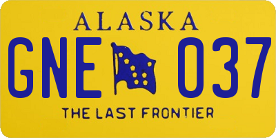 AK license plate GNE037