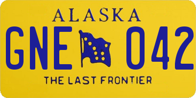 AK license plate GNE042