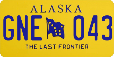 AK license plate GNE043