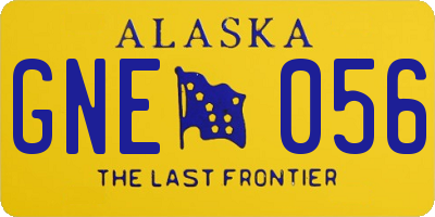 AK license plate GNE056