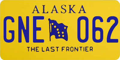 AK license plate GNE062