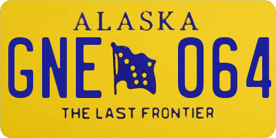 AK license plate GNE064