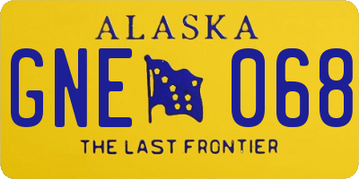 AK license plate GNE068