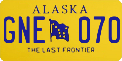 AK license plate GNE070