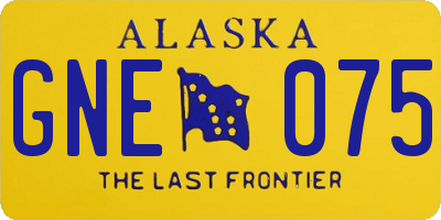 AK license plate GNE075
