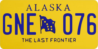 AK license plate GNE076