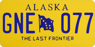 AK license plate GNE077