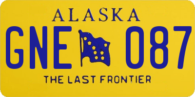AK license plate GNE087